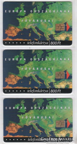 Hungarian phone card 0672 2002 geography 5 gem 6-gem 7 + numbered 25,800-2,200-2,000 D