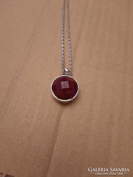 Medical metal, stainless steel, garnet stone necklace, negotiable
