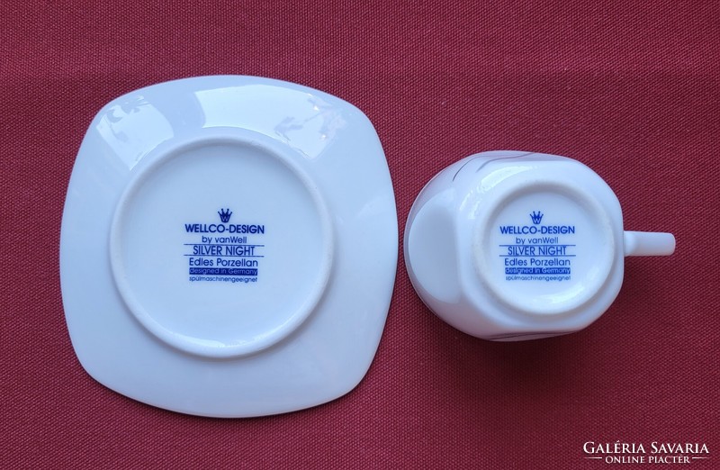 Wellco German porcelain coffee set cup saucer plate
