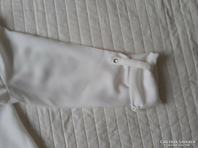 Hófehér Esprit tunika, felhajtható hosszú ujjú