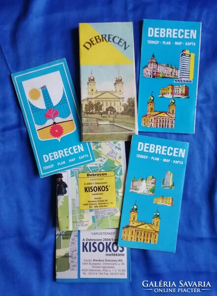 6 maps of Debrecen, 1965-2004.