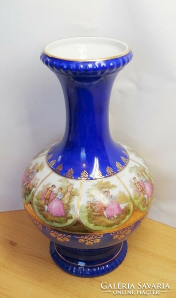 Vintage Germany ELW BAVARIA. Porcelán váza romantikus jelenetekkel, hibátlan