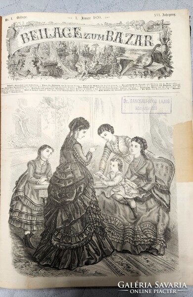 1870 - 71 Bazaar bound elite magazine 326 pages social life needlework fashion precious steel engravings