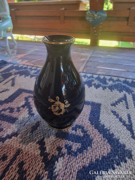 A small blue vase from Hollóháza