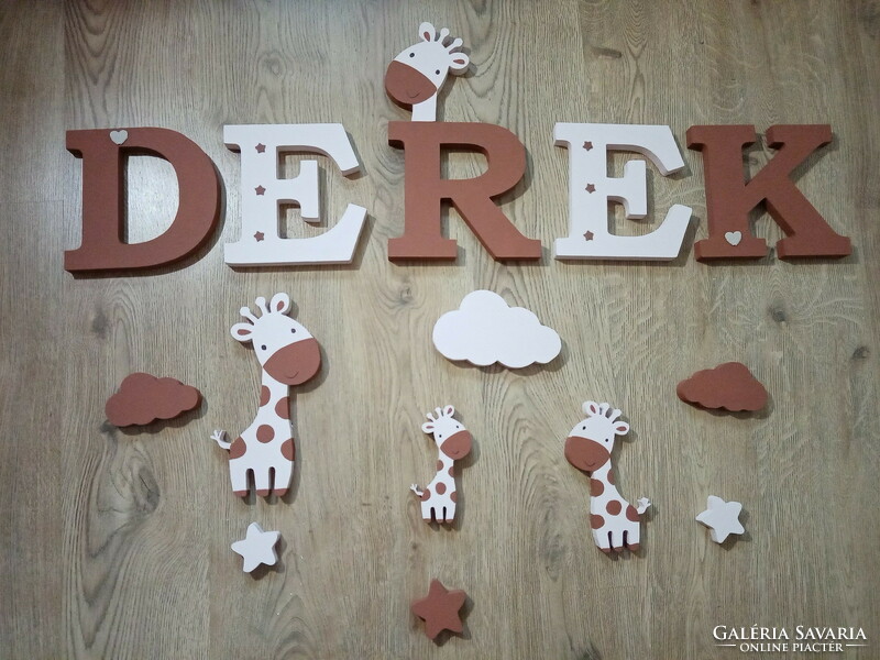 Giraffe decorative letter set, baby letter, name, decoration, baby's room, children's room