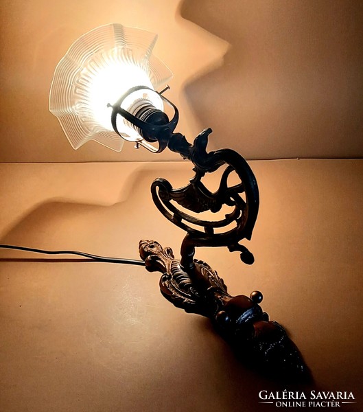 Art Nouveau dragon bronze wall arm lamp negotiable design