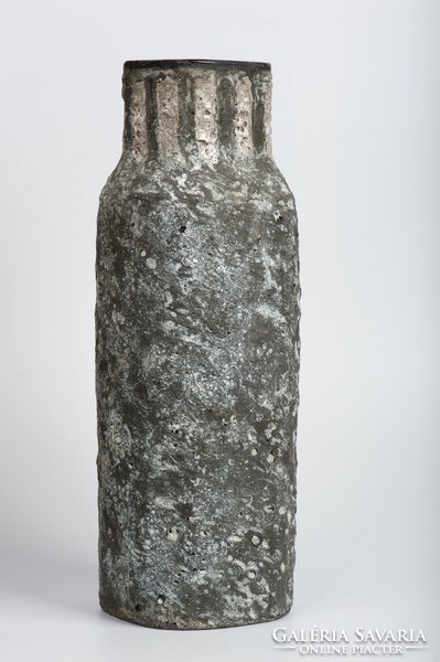 Modernist applied art ceramic vase by éva Bod