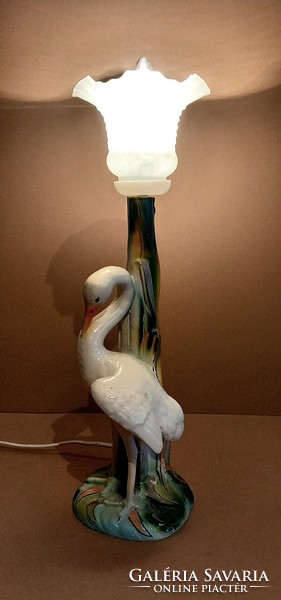 Kerámia gém asztali lámpa régi ALKUDHATÓ Art deco design