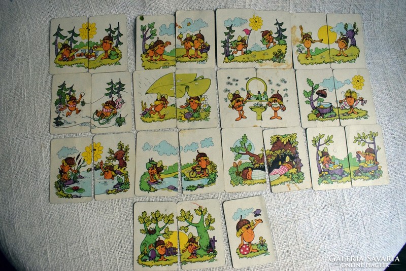 Old game card makk marci and makk marci card remnants, 27 pcs. Card sheet, damaged!