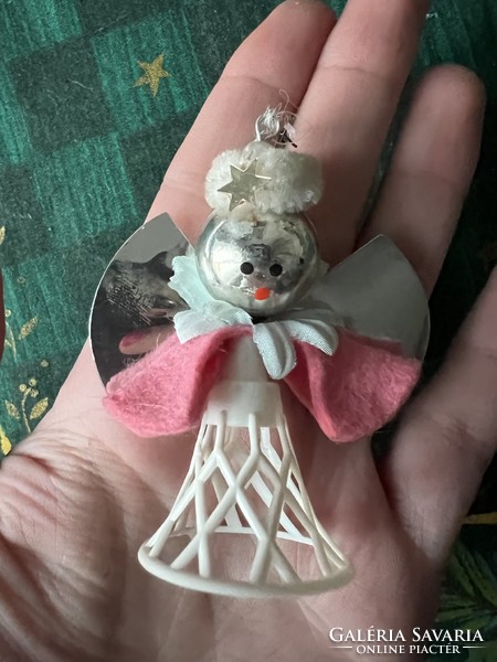 Old glass and plastic Christmas tree decoration angel