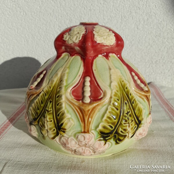 Art Nouveau majolica kerosene lamp for alj / kaspó too! /