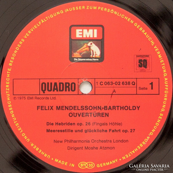 Mendelssohn, New Philharmonia Orchestra London, Moshe Atzmon - Ouvertüren (LP, Quad)