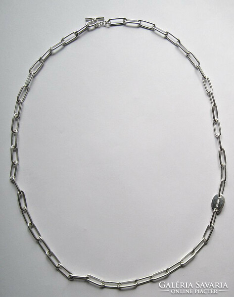 New, long silver mexx necklace, unisex