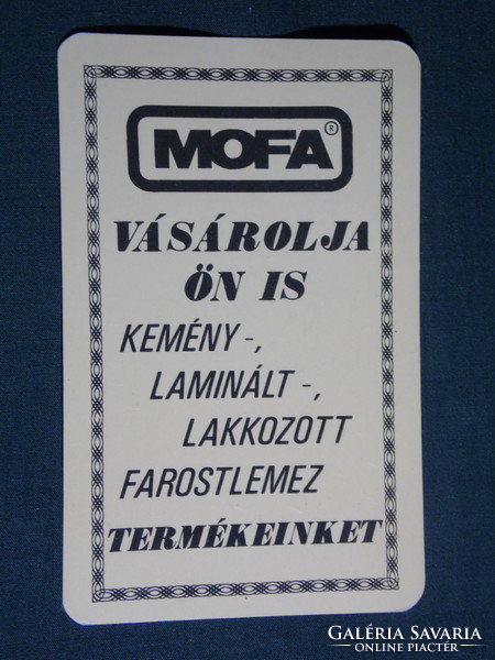 Kártyanaptár, MOFA, Mohács farostlemezgyár, 1982,   (4)