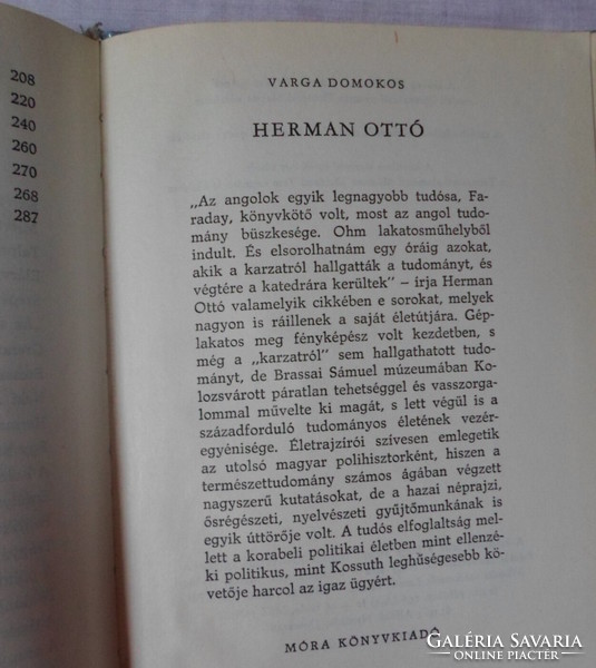 Domokos Varga: herman ottó (móra, 1962; biography)