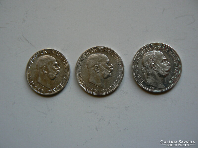 József Ferenc 3 silver coins in one, original!