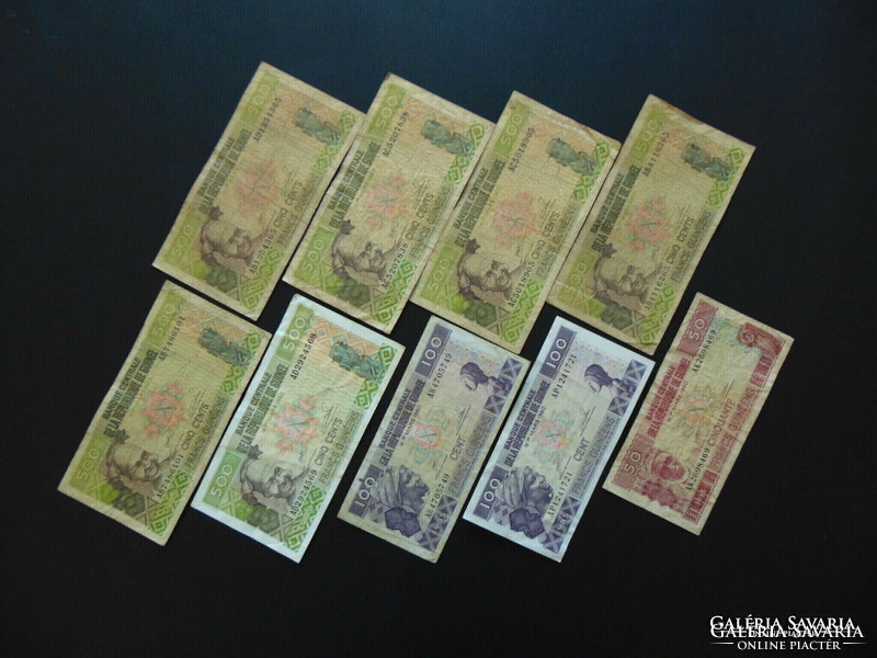 Guinea 9 darab frank bankjegy LOT !