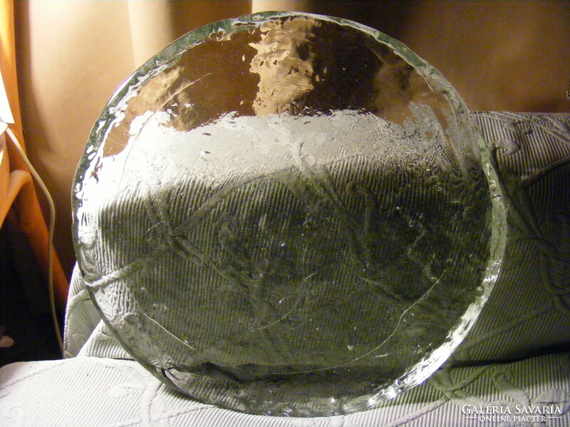 Postmodern heavy cast glass serving bowl 4 kg!!!