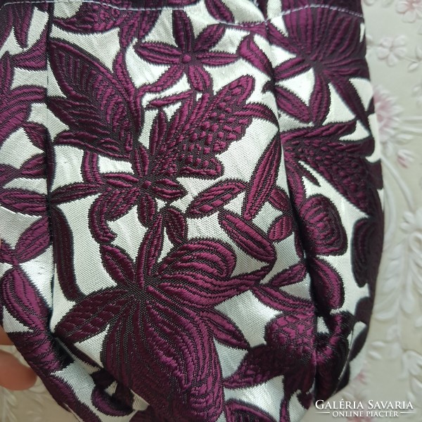 New, custom-made burgundy-silver, casual purse, small bag