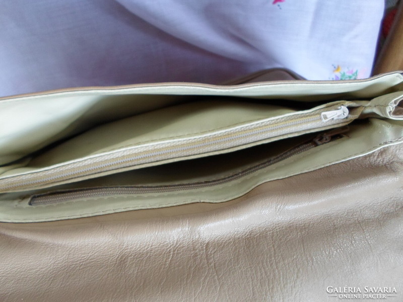 Vintage / retro women's bag, reticule 1. (Milk coffee color, beige)