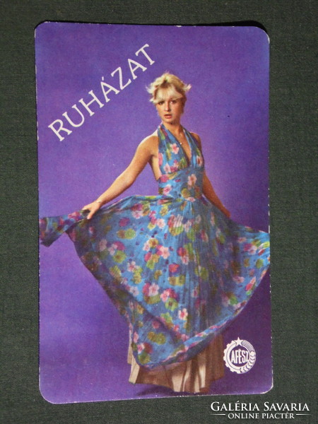 Kártyanaptár, ÁFÉSZ áruházak szaküzletek, ruházat,divat, erotikus női modell, 1982,   (4)