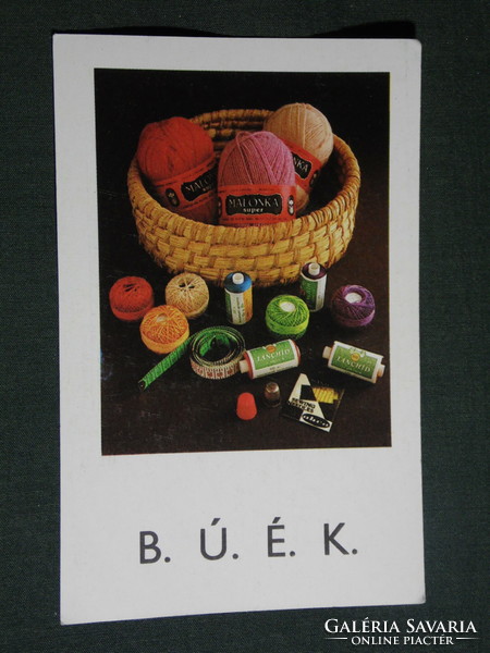 Card calendar, card calendar, röltex bétex textile store, yarn, thread, 1982, (4)