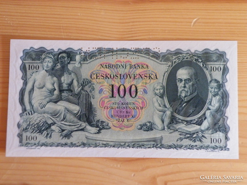 100 korona csehszlovák (Specimen) - 1931 - UNC, minta