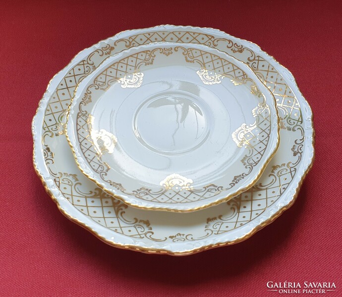 Winterling Röslau Bavaria német porcelán reggeliző tányérpár csészealj kistányér tányér hiányos