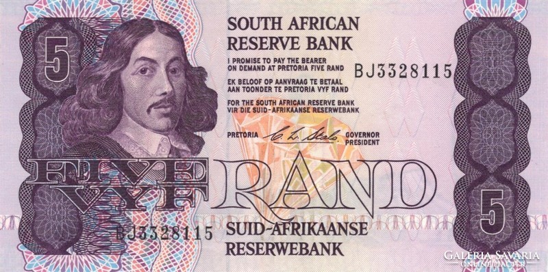 5 Rand 1990-94 South Africa 1. Unc
