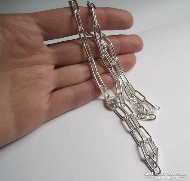 New, long silver mexx necklace, unisex