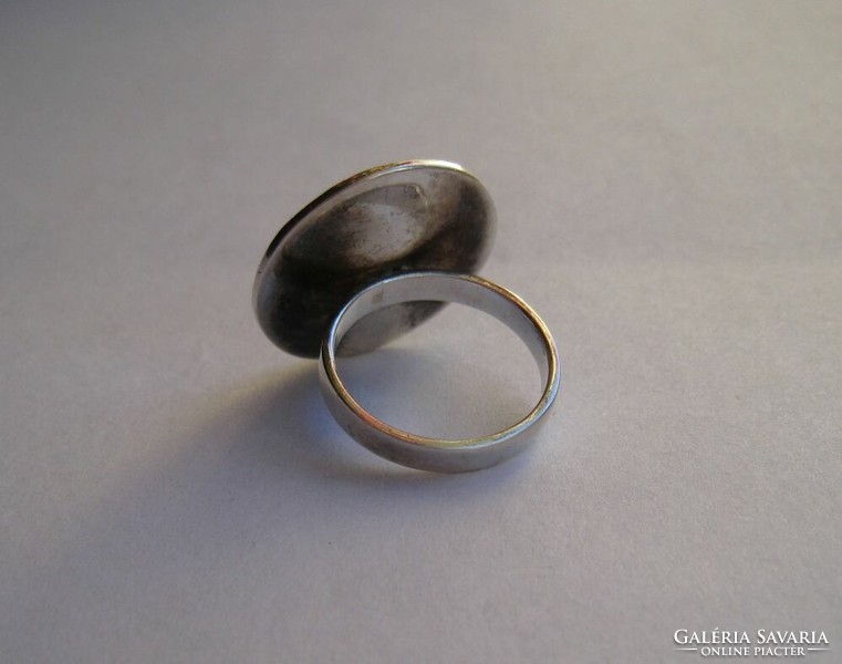 Design ezüst gyűrű zománc betétekkel, extra fényes!