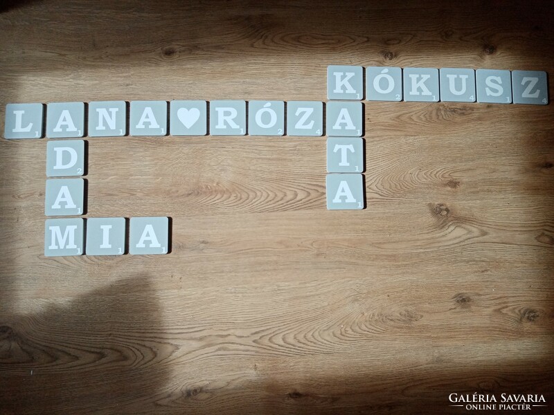 Scrabble-style family name decoration, wall decoration, letter