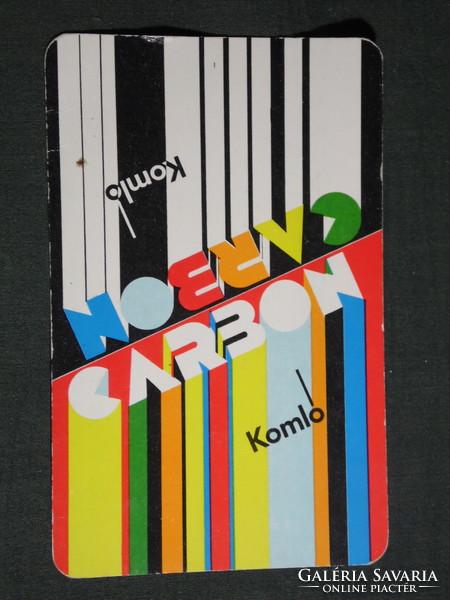 Kártyanaptár, Carbon vegyes iparcikk ruházat,divat vállalat, Komló,grafikai, 1982,   (4)