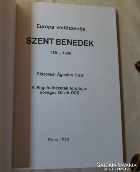 Blazovich Ágoston OSB: Európa védőszentje, Szent Benedek (Bécs, 1980)