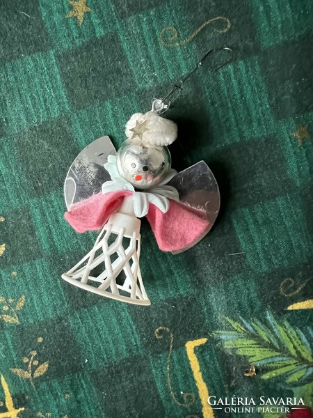 Old glass and plastic Christmas tree decoration angel