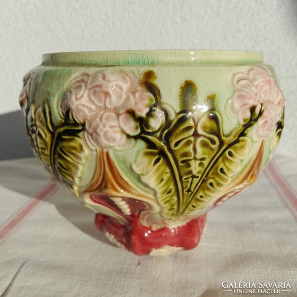 Art Nouveau majolica kerosene lamp for alj / kaspó too! /