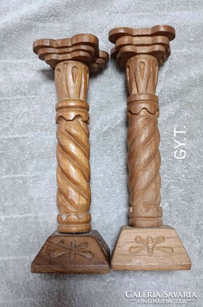 Wooden candlestick