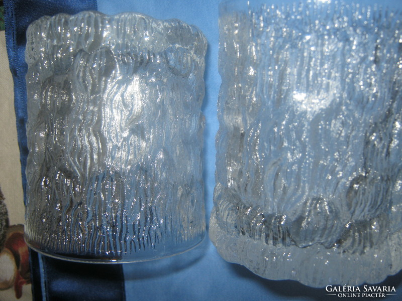 Vintage   Goebel gyűrt kéreg üveg pohár párban