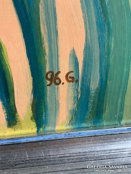 96 G. szignóval olaj, vászon festmény, 70 x 50 cm-es.0207