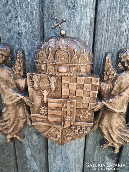 Wooden angel central crest