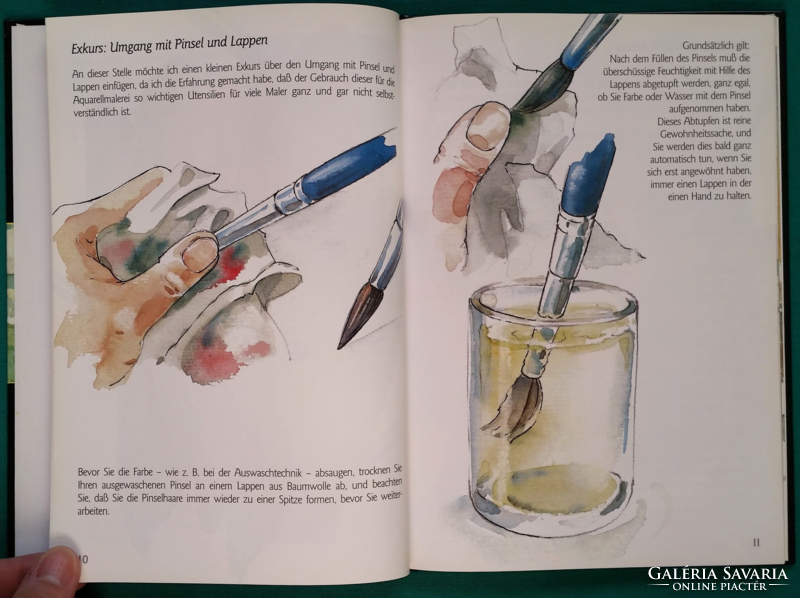 Monika reiter-zinnau: aquarellmalerei - aufbaukurs - watercolor painting, hobby, foreign language book