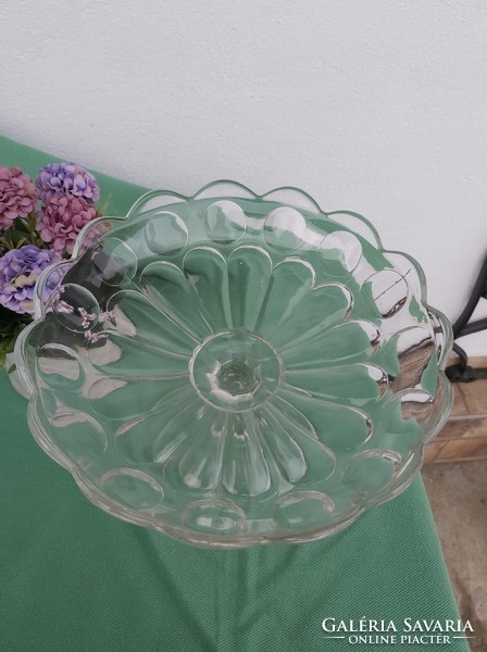Beautiful glass pedestal serving fruit holder rustic midcentuey modern home decoration