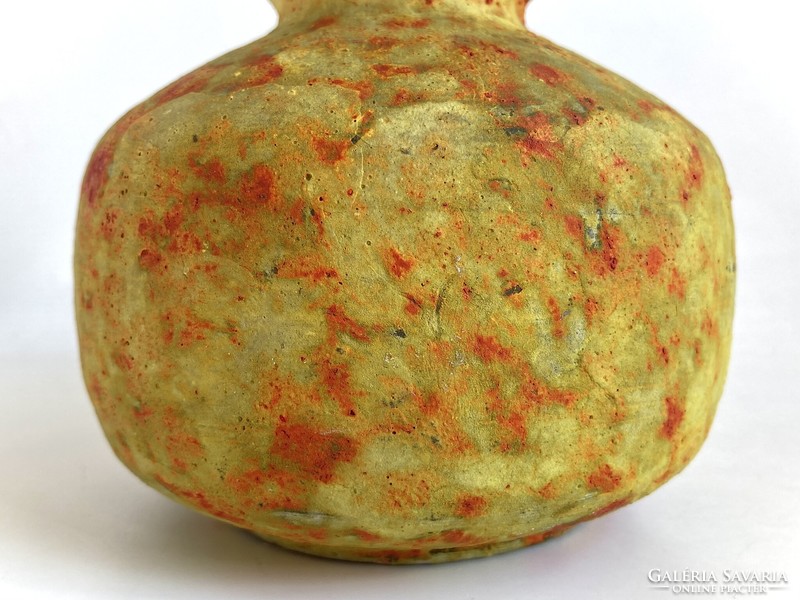 Applied art ceramic vase with matte glazed stone effect