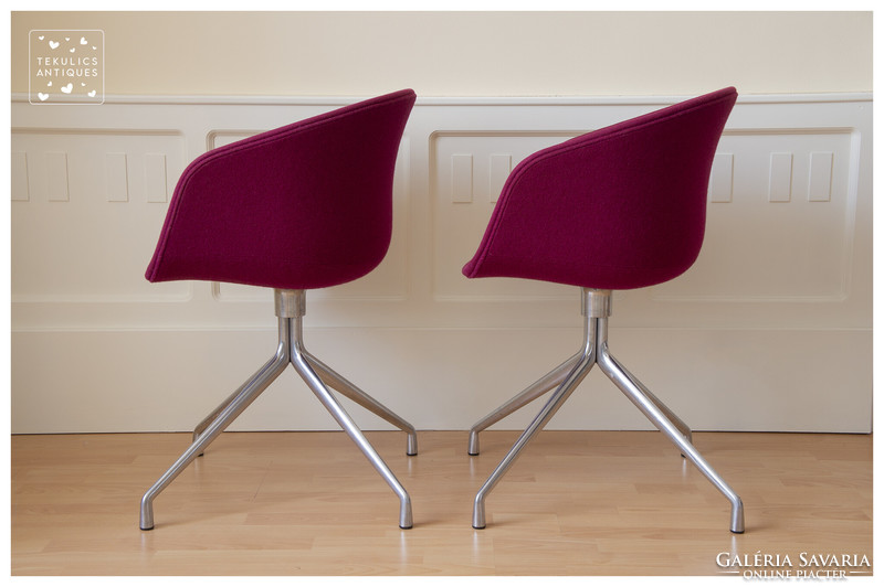 HAY About A Chair AAC21 forgószékek bíbor színű gyapjú kárpittal | Hee Welling design