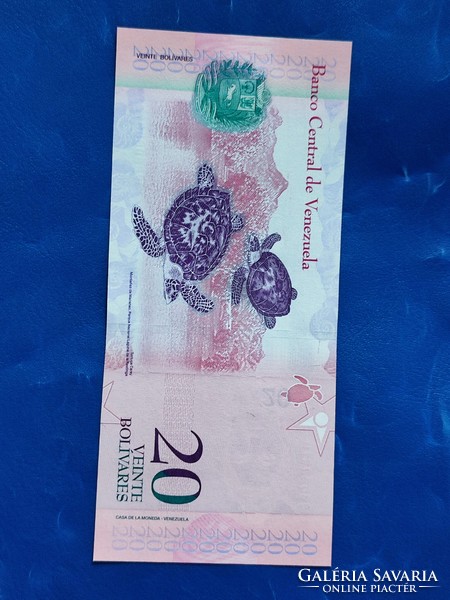 VENEZUELA 20 BOLIVARES 2013 TEKNŐSBÉKA! UNC!