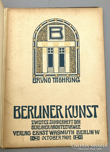 Bruno Möhring: Berliner Kunst 1902 - Szecesszió/Jugendstil különleges építészeti, művészeti kiadvány