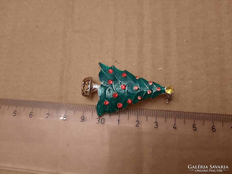 Red stone Christmas tree pin/ Christmas tree decoration, negotiable