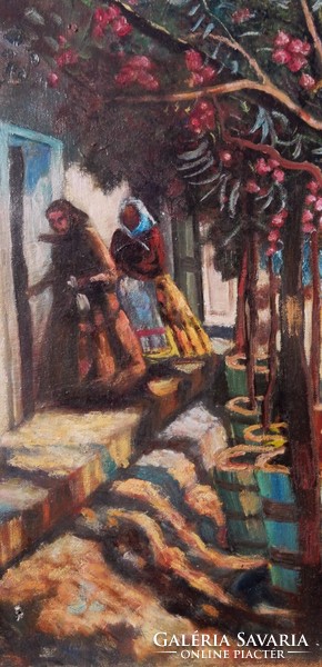 Ignác Ujváry: knockers. Impressionist painting made in the 1910s.