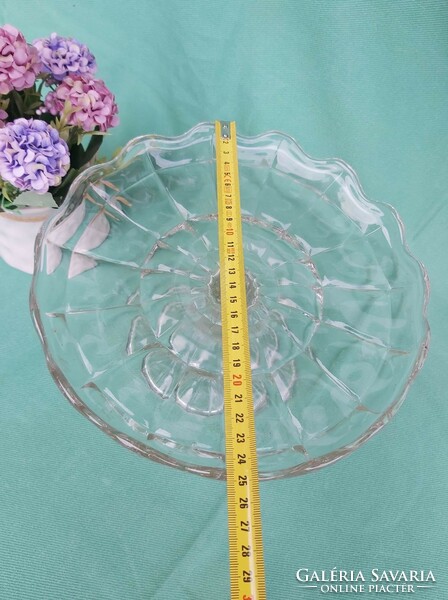 Beautiful glass pedestal serving cake stand fruit stand rustic midcentuey modern home decoration
