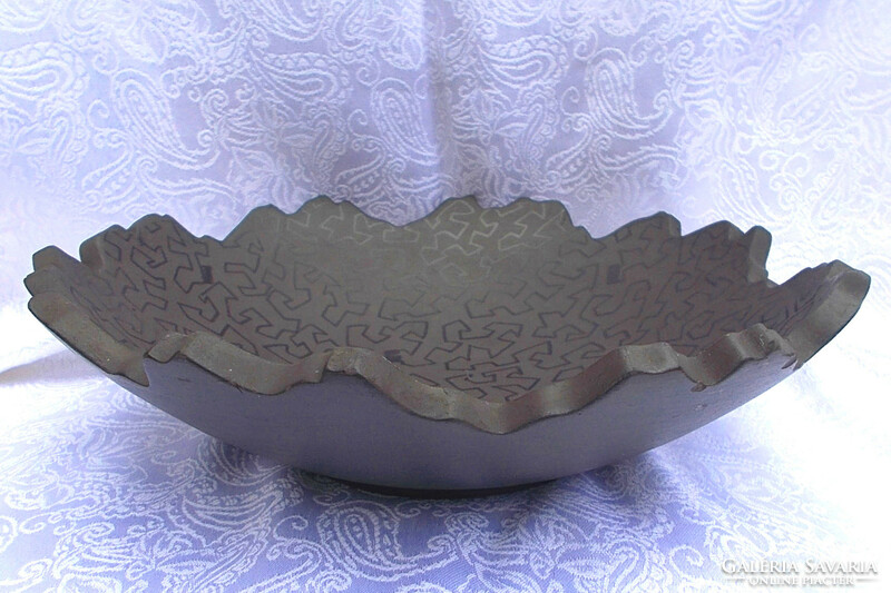 Designer black ceramic bowl, offering. 24 X 6.5 cm